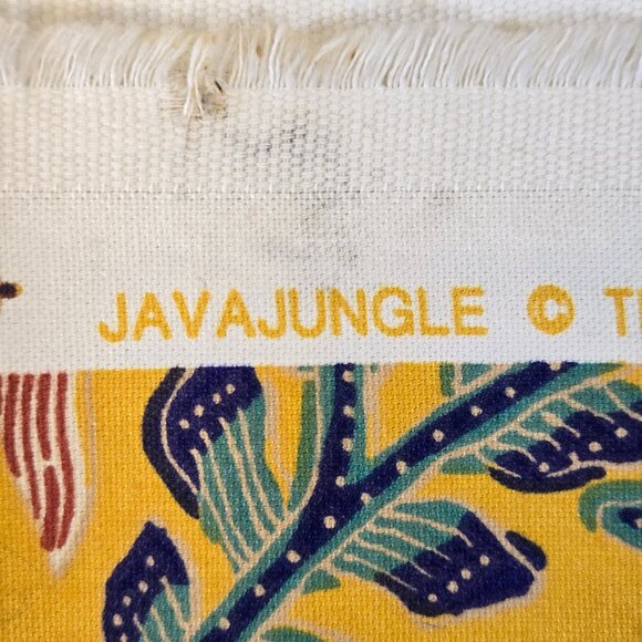Java Jungle Yellow Asian Dragon Themed Fabric Soil & Stain Repellent Finish - Picture 8 of 12